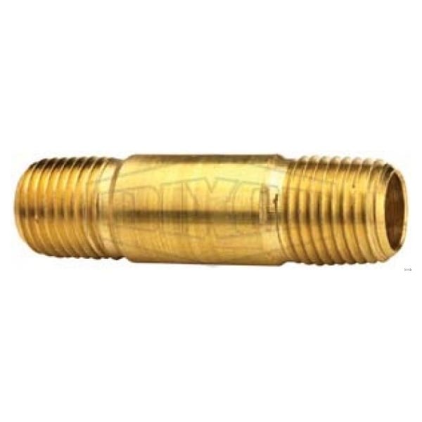 Long Pipe Nipple, 1/2-14 Nominal, 4 in L, Brass, MNPT End Style, Import